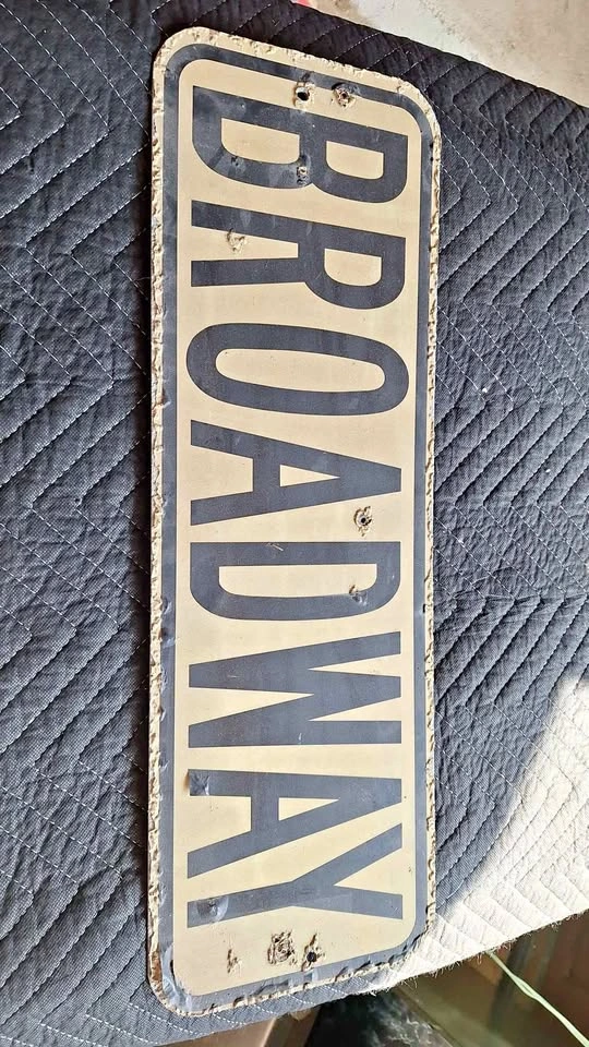 Rare Original Broadway NYC Street Sign - Yellow/Black