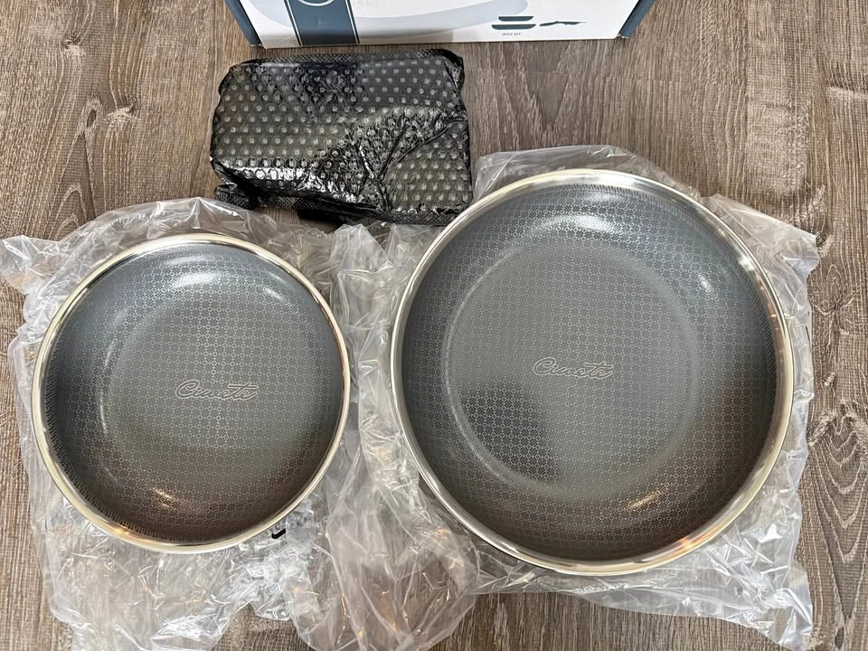 NEW 3 Piece Hybrid Stainless Steel Pots Set Non Stick