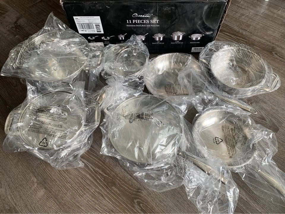 NEW 11-Piece Tri-Ply Stainless Steel Pots and Pans Set - photo 4