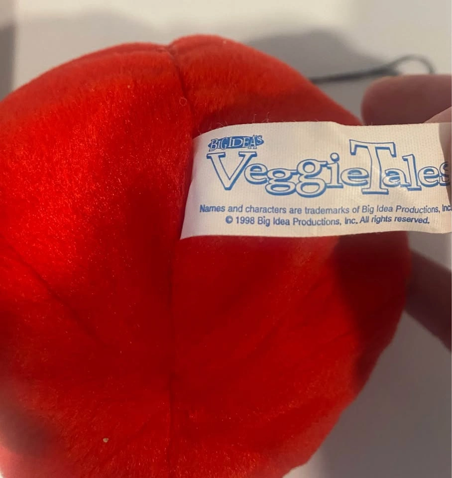 Vintage VeggieTales Jr Asparagus & Bob Tomato Plush Lot - photo 4