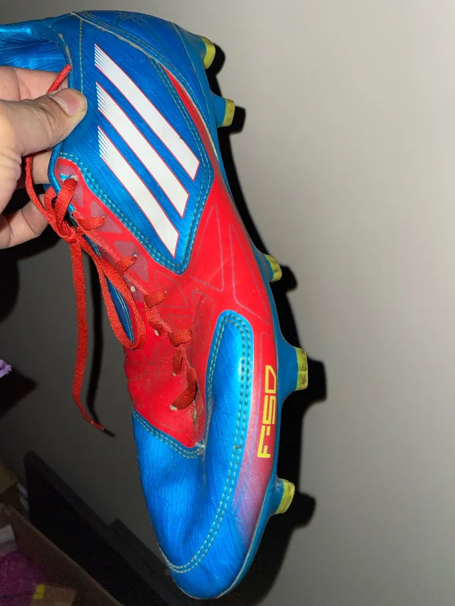 Adidas blue red soccer cleats image indicator(2)