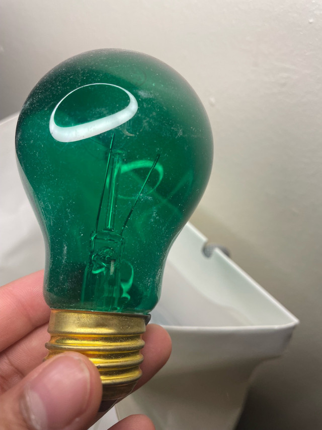 Emerald green light bulb