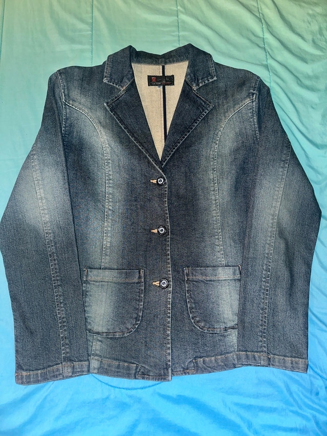 Valentino Ruby Italy Denim Jacket - Size L (fits M)
