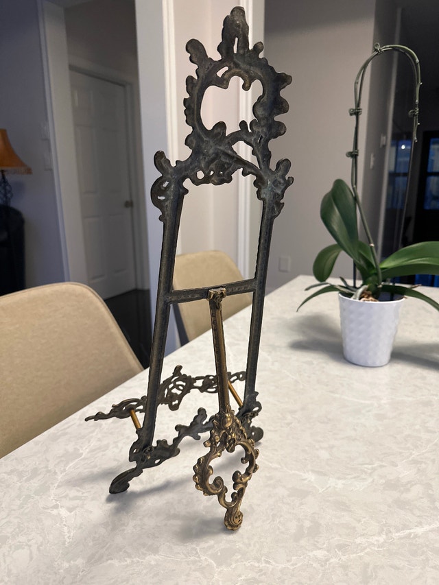Solid Brass Vintage Ornate 20" Easel | Victorian Style - photo 3