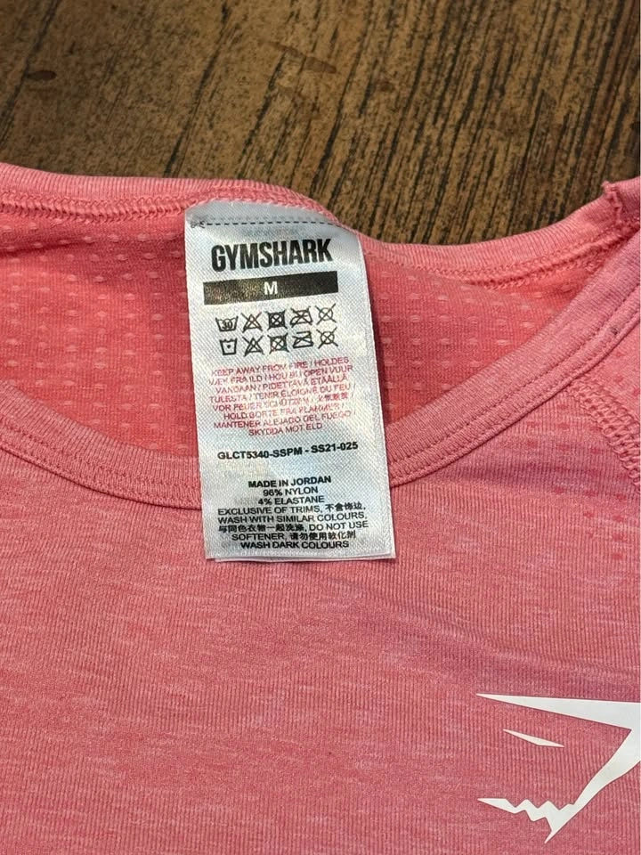 Gymshark Pink Seamless Workout Long Sleeve Crop Top M - photo 3