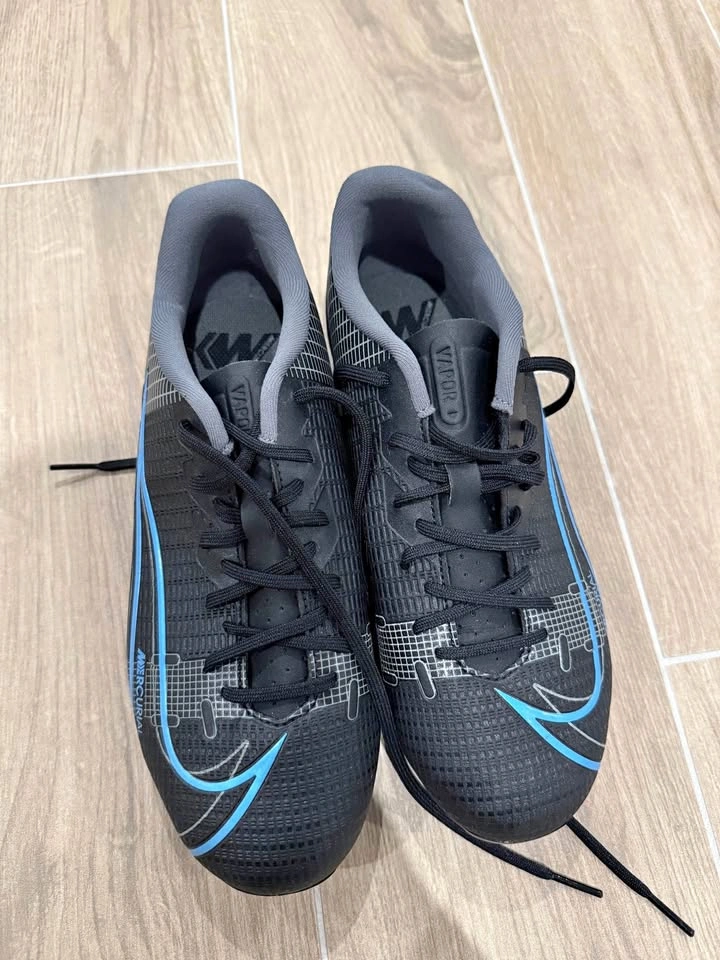 Nike Mercurial Vapor Soccer Cleats Black Blue sz 6