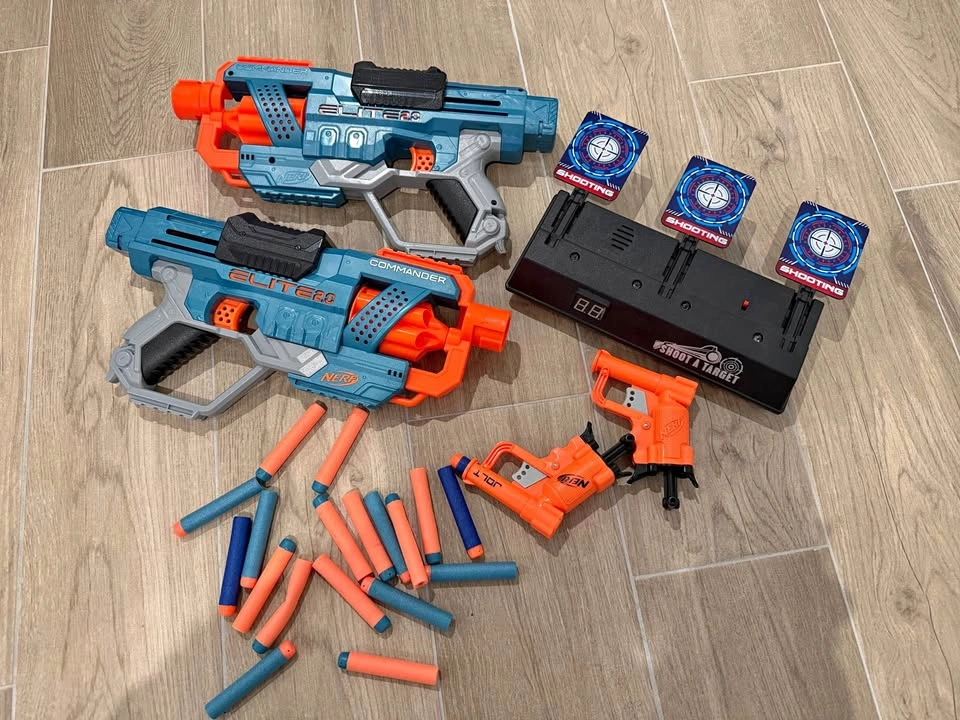 Nerf Elite 2.0 Blasters + Jolt & Electronic Target Set