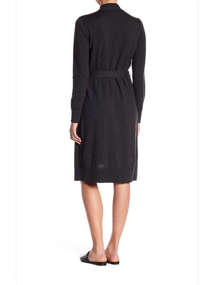 Equipment Dark Gray Long Belted Cardigan Dress - photo 2