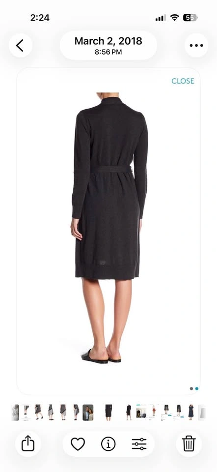 Equipment Dark Gray Long Belted Cardigan Dress - photo 3