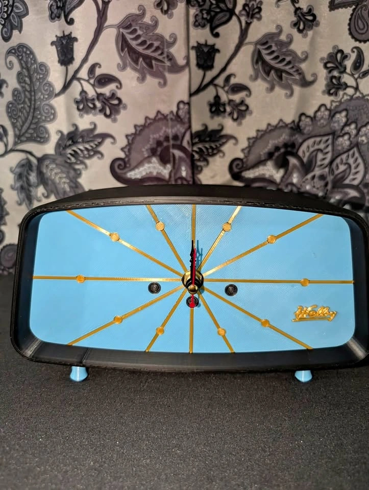 Designer Welby-Style Mantle Clock – 3D Printed Mid-Century Moder