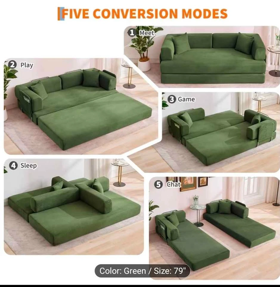 Brand new 79" Convertible Sofa Bed - Aluminum Frame - photo 2