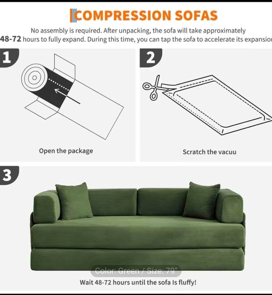 Brand new 79" Convertible Sofa Bed - Aluminum Frame - photo 5