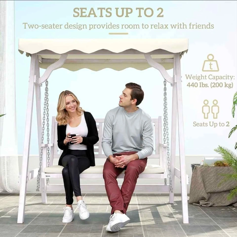 Brand new 2 Seater Patio Swing with Stand, Canopy and Cushion. - photo 4