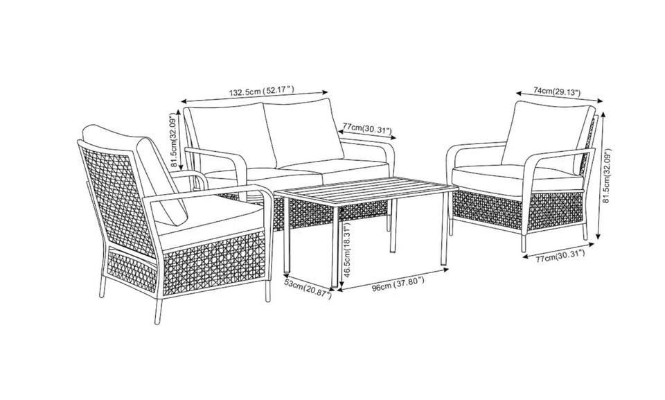 Brand new 4pc patio conversation set. Assembled. Pickup in spruc - photo 3