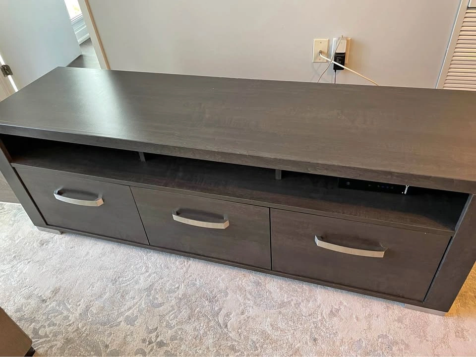 Modern Dark Wood TV Console / Media Stand – Great Condition