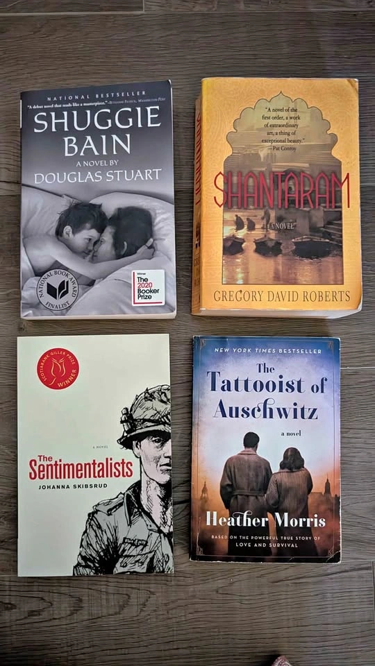 $10 for Booker Prize books, Shantaram, Tattooist Auschwitz, Sent