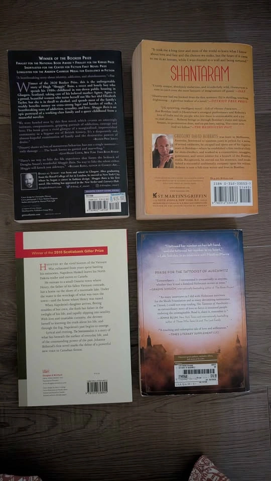 $10 for Booker Prize books, Shantaram, Tattooist Auschwitz, Sent - photo 2