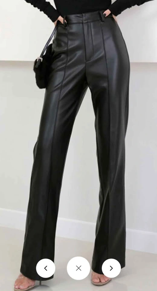 High Waist Faux Black Leather Pants - photo 2