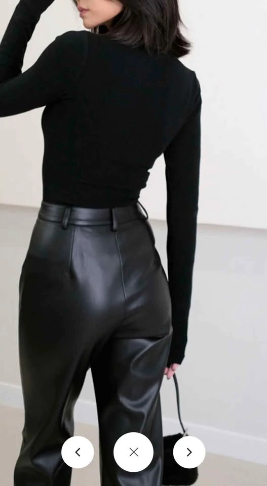 High Waist Faux Black Leather Pants - photo 3