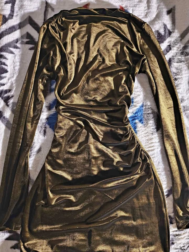 Brown velvet dress