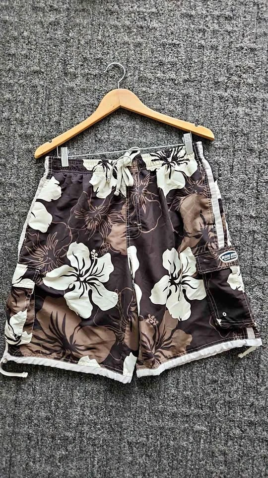Ron Jon Brown Floral Surf Shorts - Size L