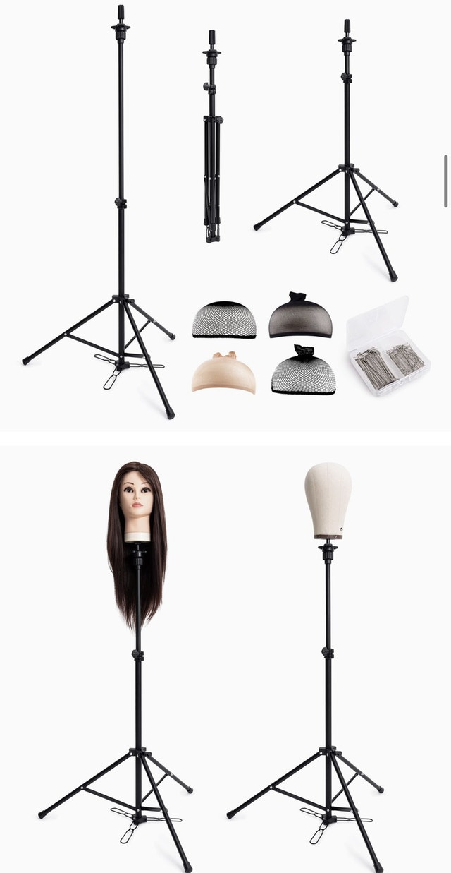 Wig stand / tripod new w/ accessories