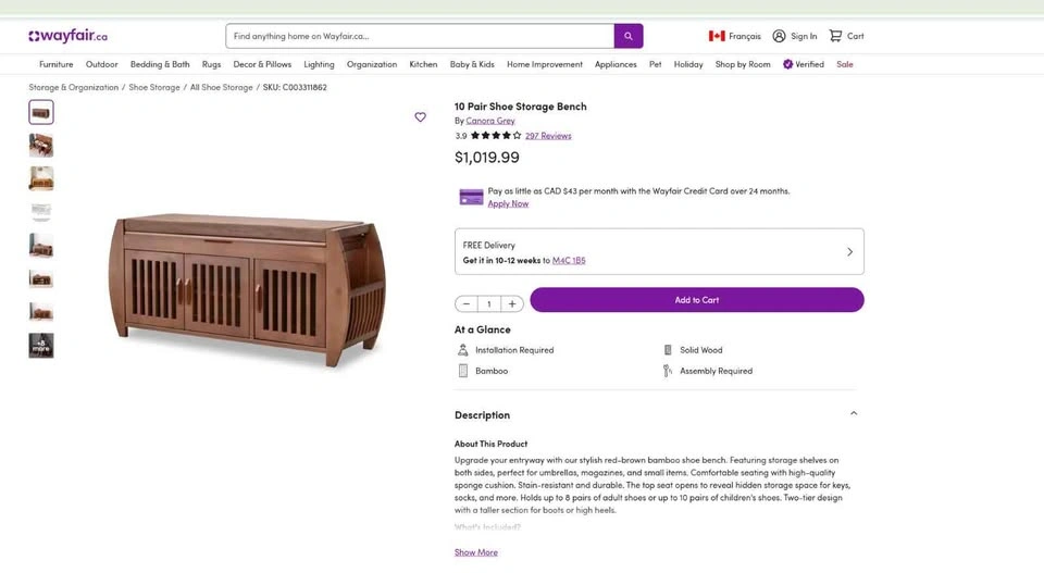 Shoe Storage Bench - huge discounted rate - photo 5