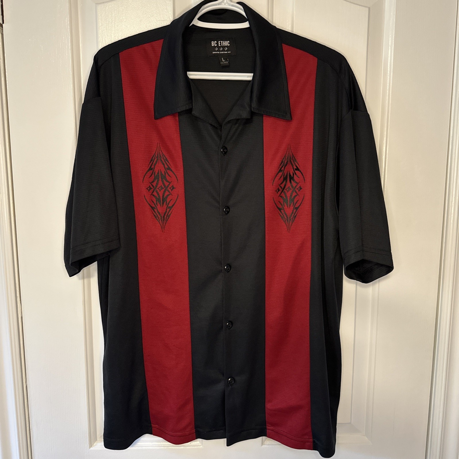 BC Ethic Men's Large Vintage Button Up Shirt - Rockabilly/Retro
