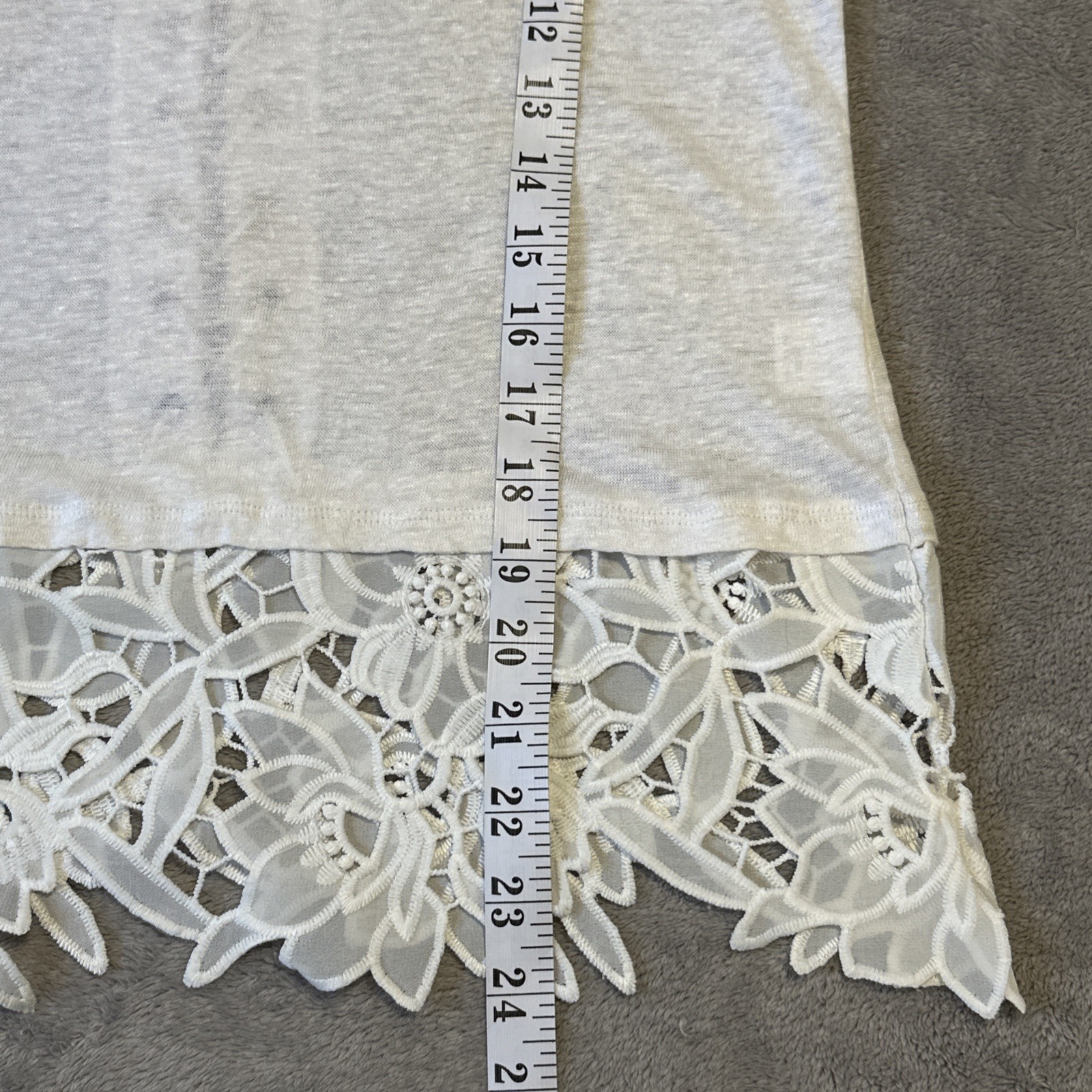 Generation Love Leah White Linen Tank Top - Small - Lace-Up Back - photo 3