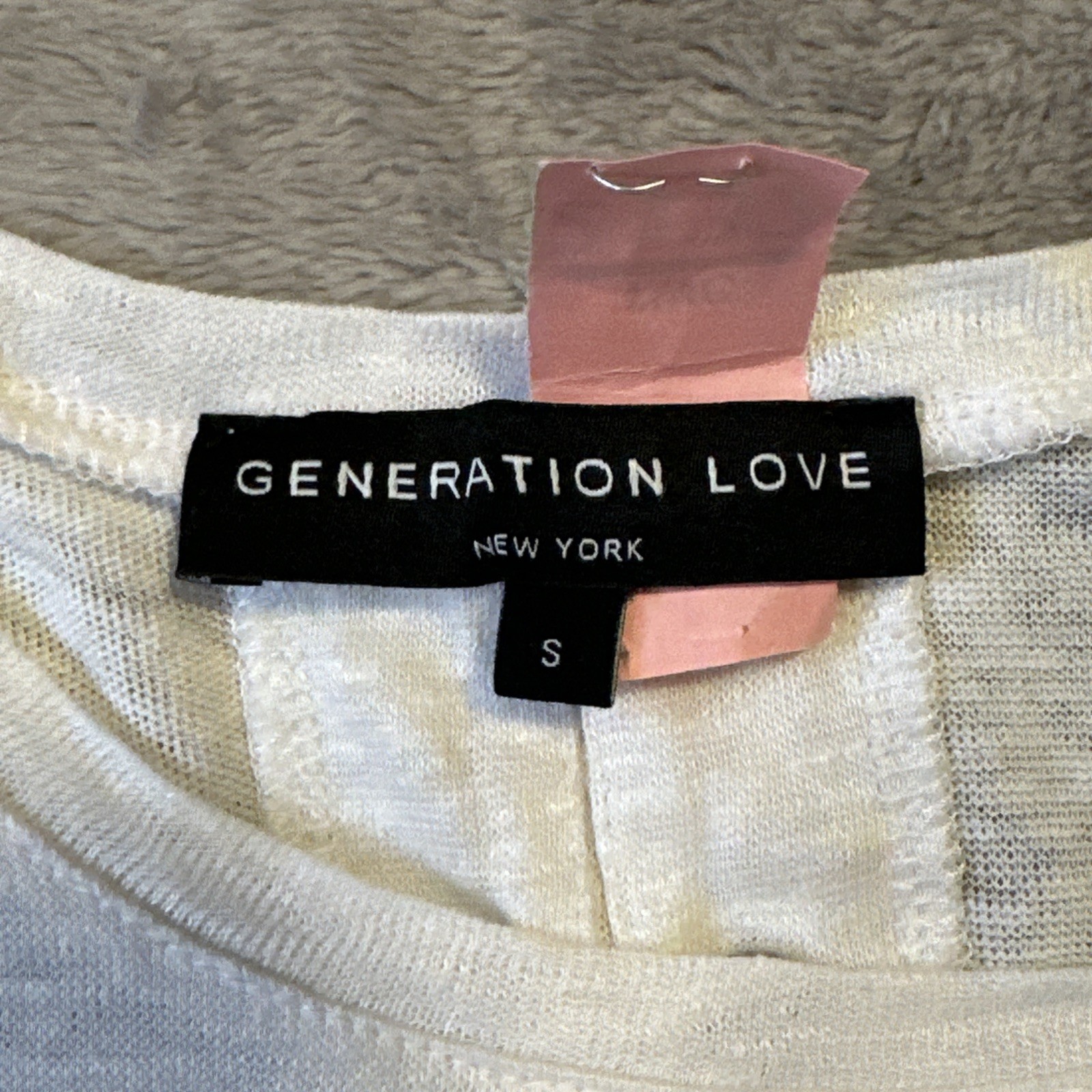 Generation Love Leah White Linen Tank Top - Small - Lace-Up Back - photo 4