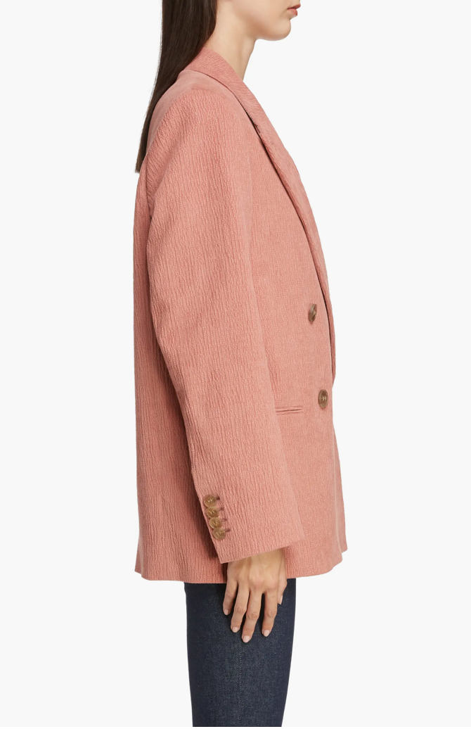 Acne Studios Pink Textured Double Breasted Blazer Jacket Size 36 - photo 3