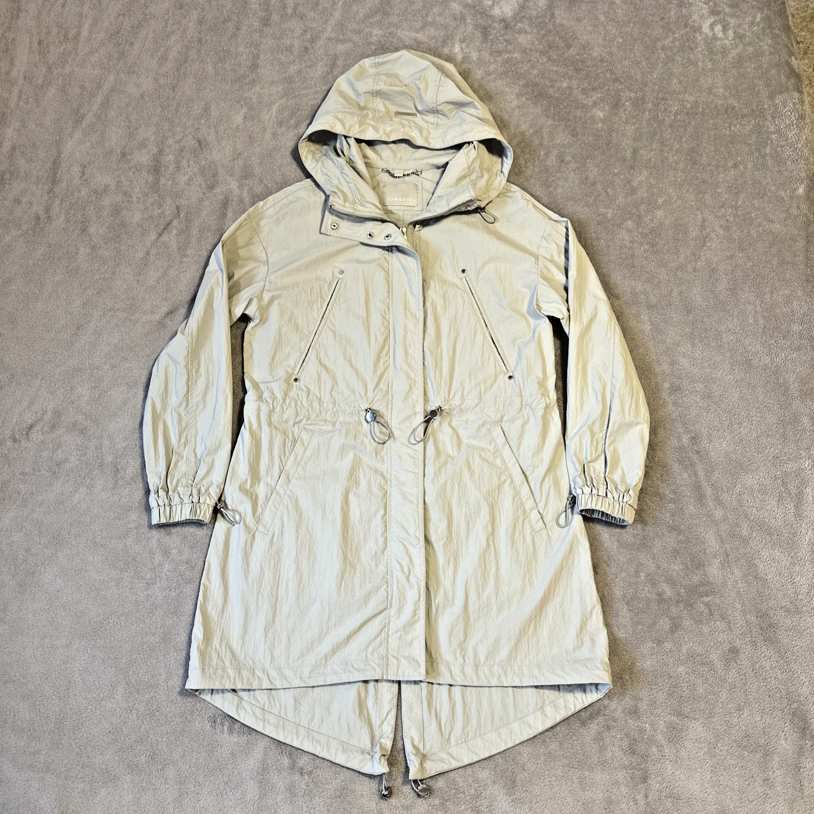 SOIA & KYO Lightweight Rain Jacket - Small - Shell Tan Beige