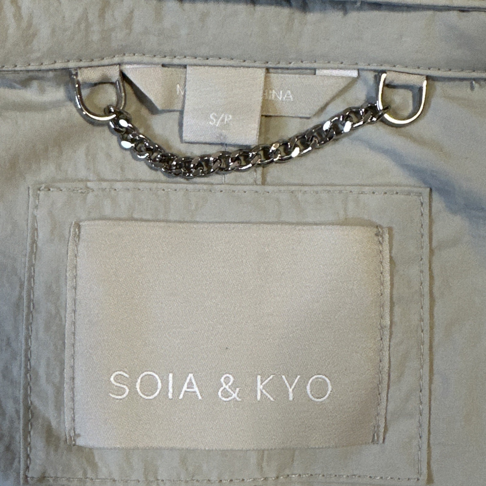 SOIA & KYO Lightweight Rain Jacket - Small - Shell Tan Beige - photo 4