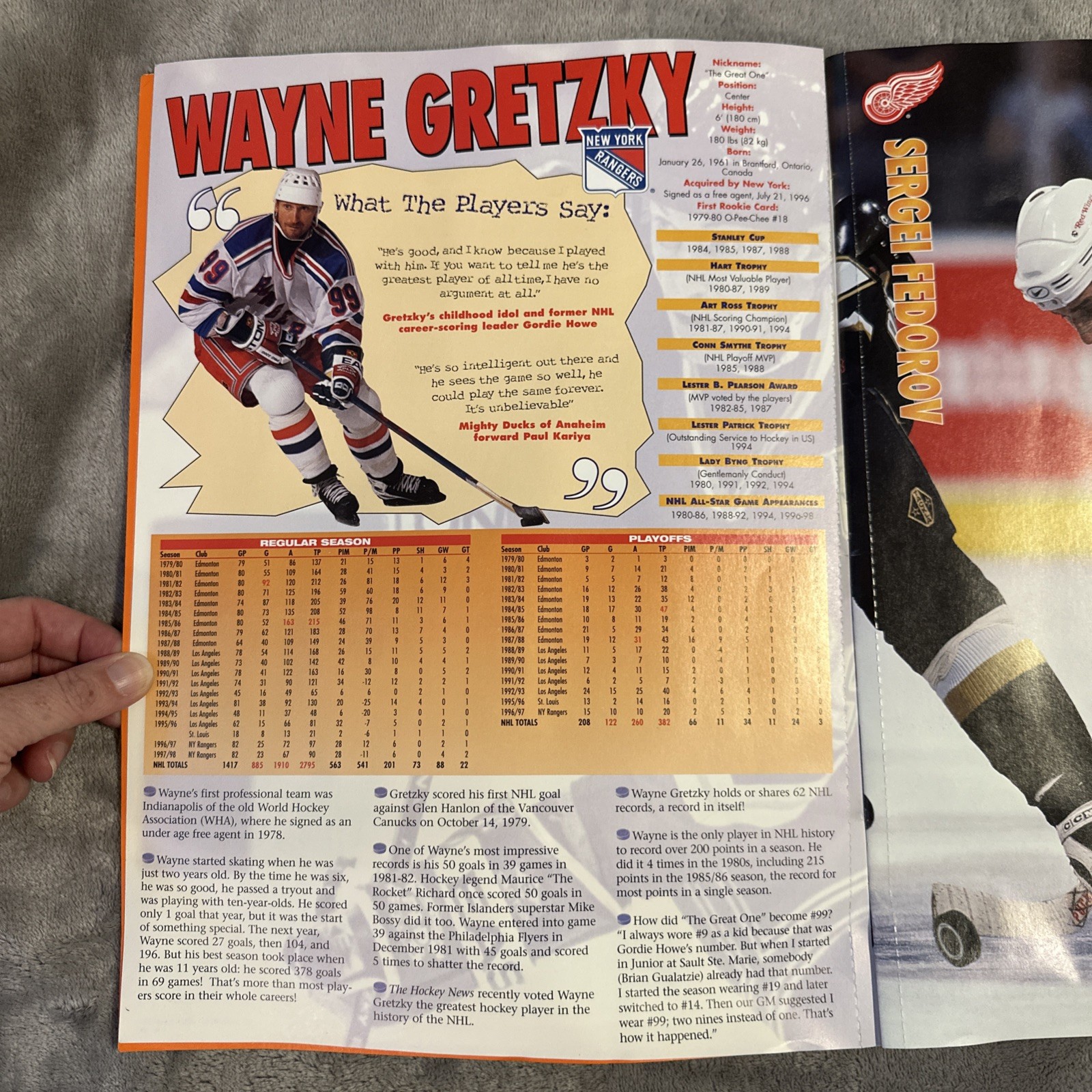 1999 NHL Poster Book Wayne Gretzky Cover 14" x 10.5" - photo 4
