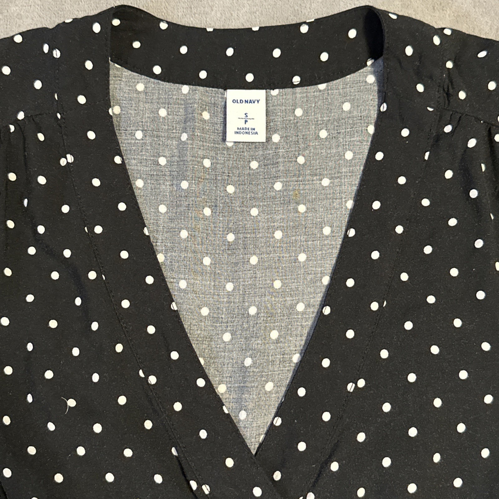 Old Navy Black White Polka Dot Tie Wrap Dress S - photo 3