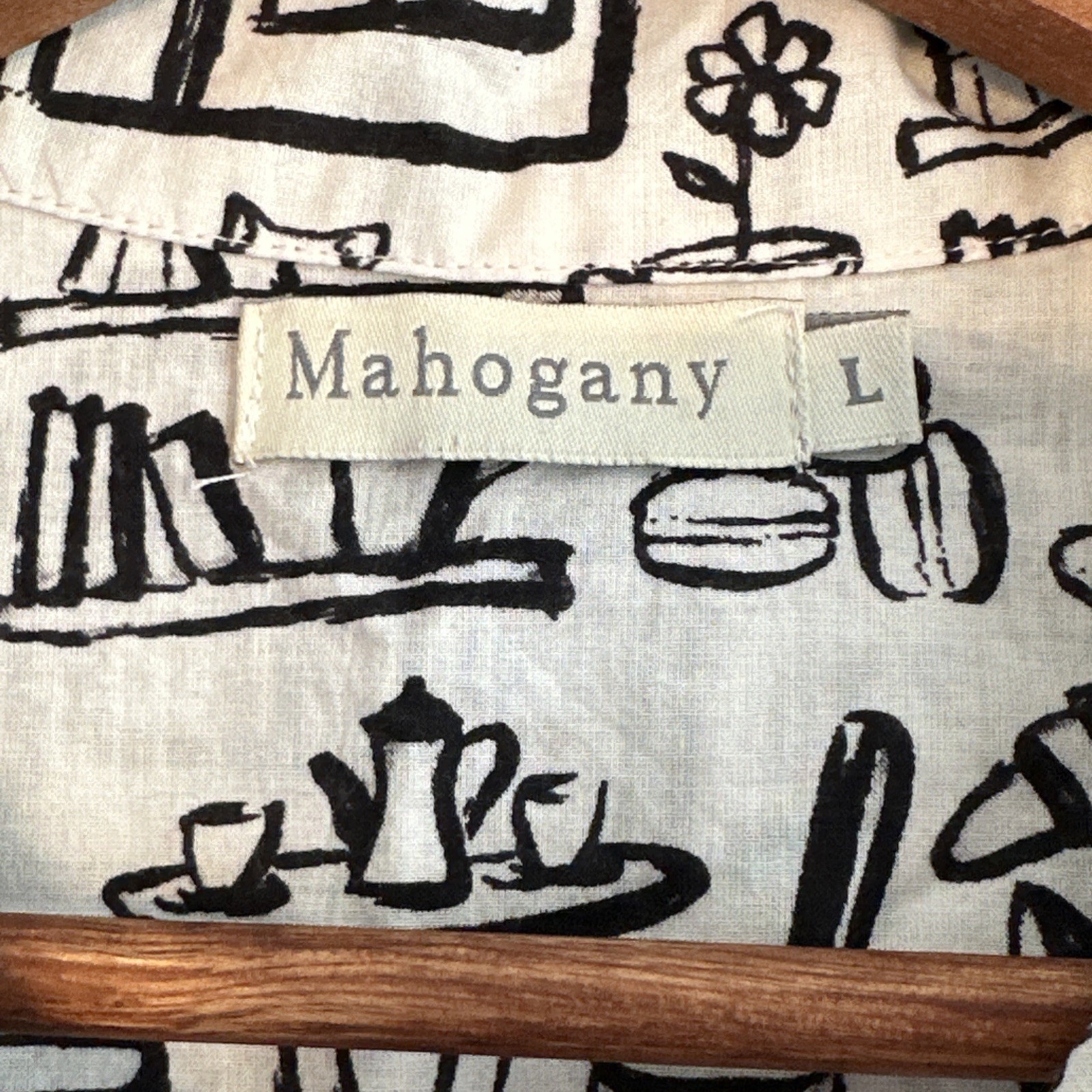Mahogany Cat Cafe Print Pajama Set - Women's L - photo 2