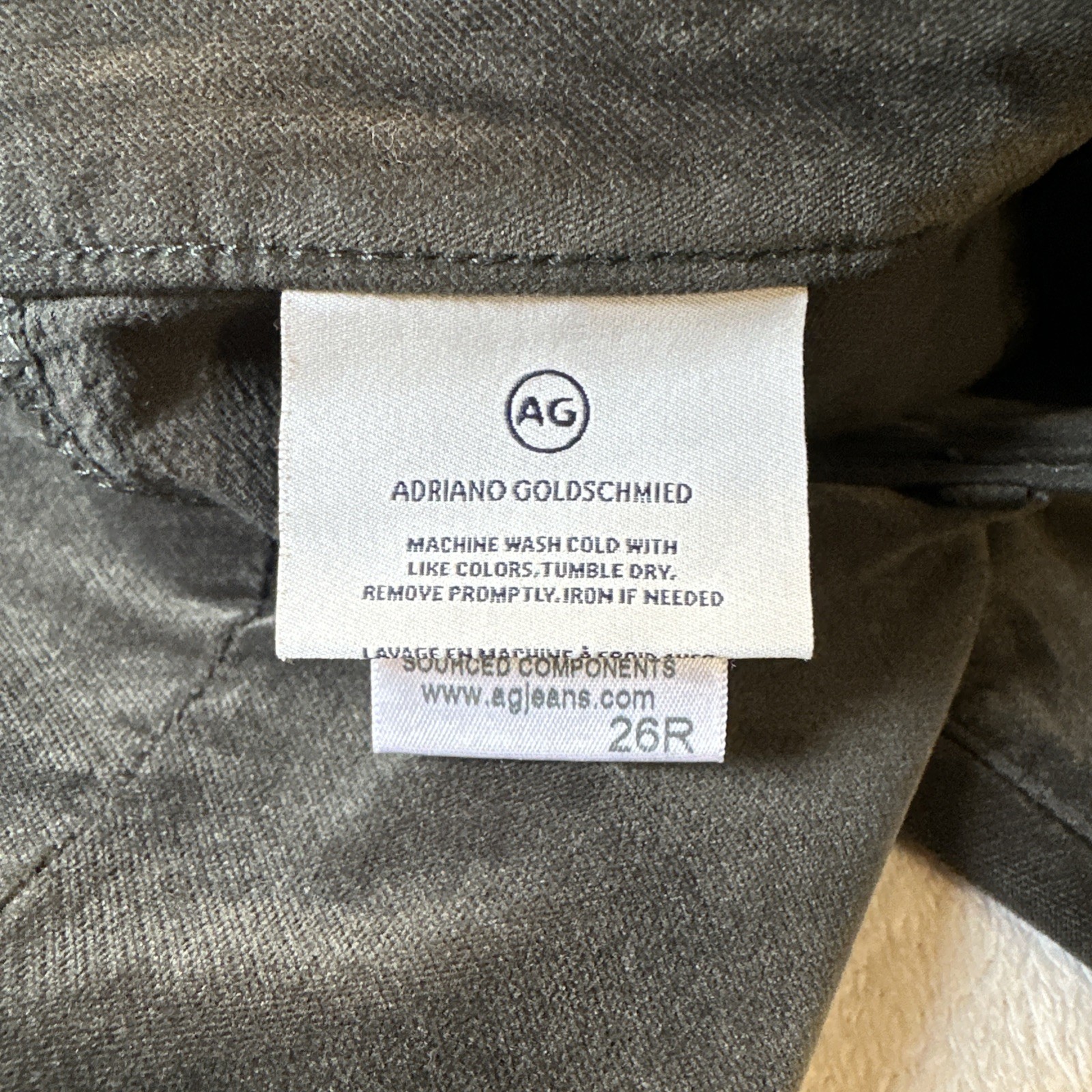 AG Jeans The Legging Super Skinny Velveteen Pants Black 26R - photo 5