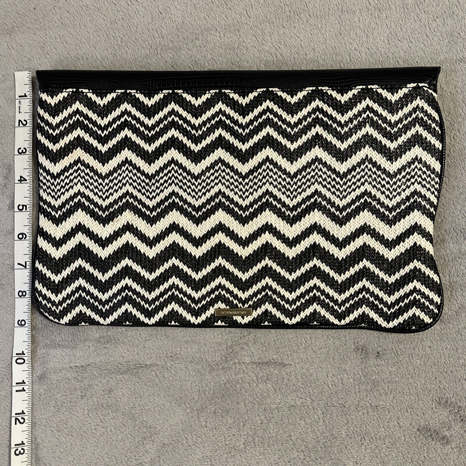 BCBG Max Azria Black & White Chevron Clutch - photo 2