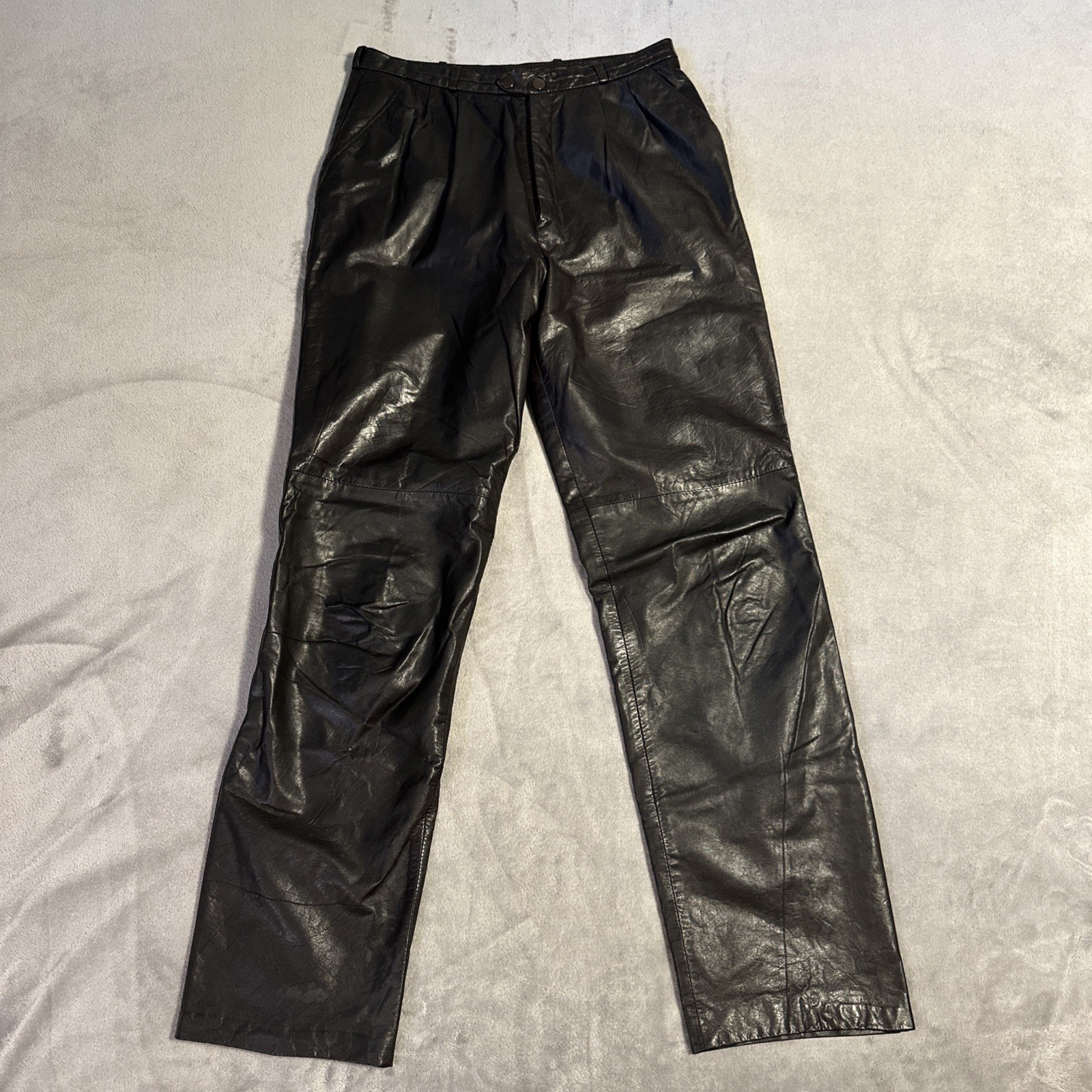 Vintage 80s Leather Motorcycle Pants Black Retro Women’s Sterlin