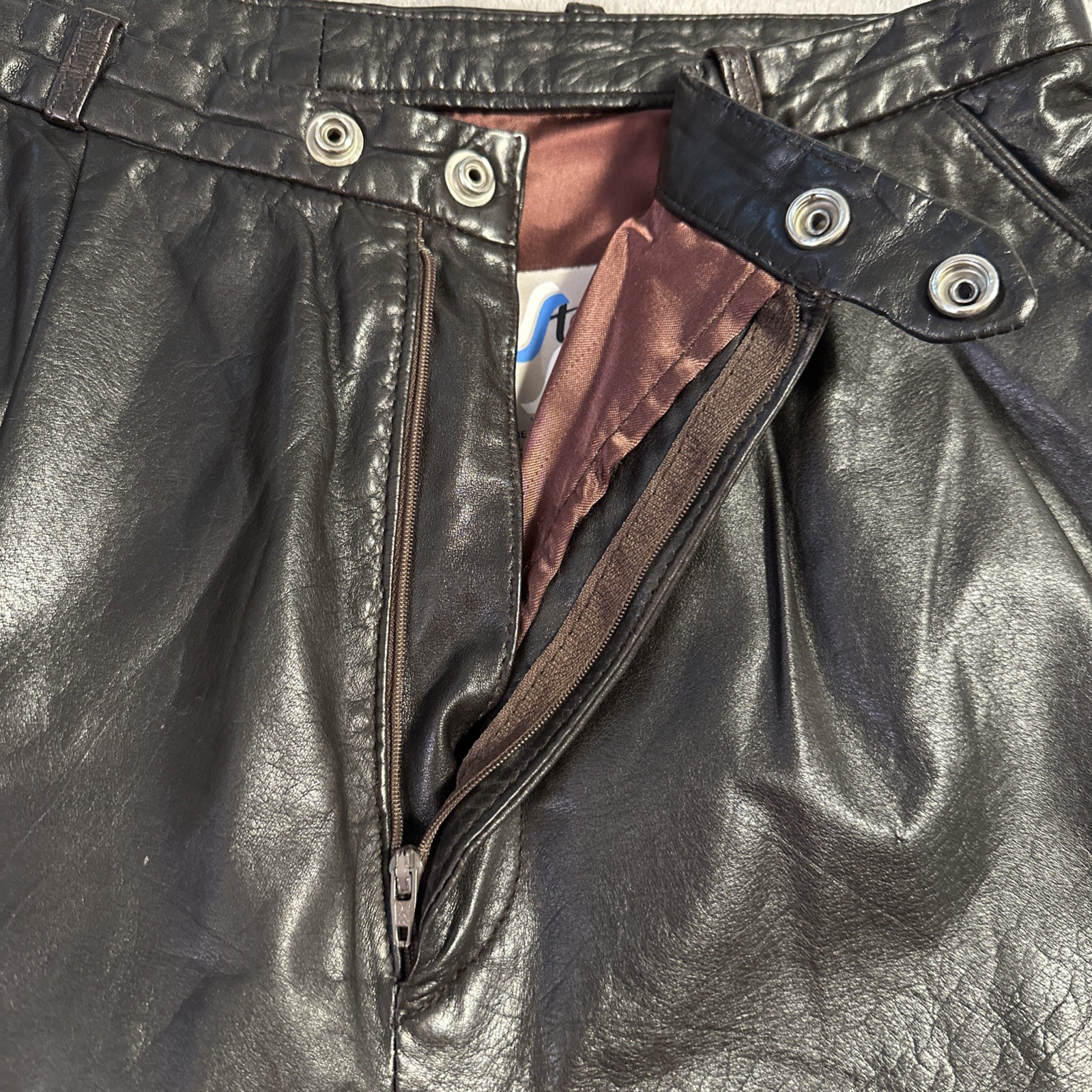 Vintage 80s Leather Motorcycle Pants Black Retro Women’s Sterlin - photo 4