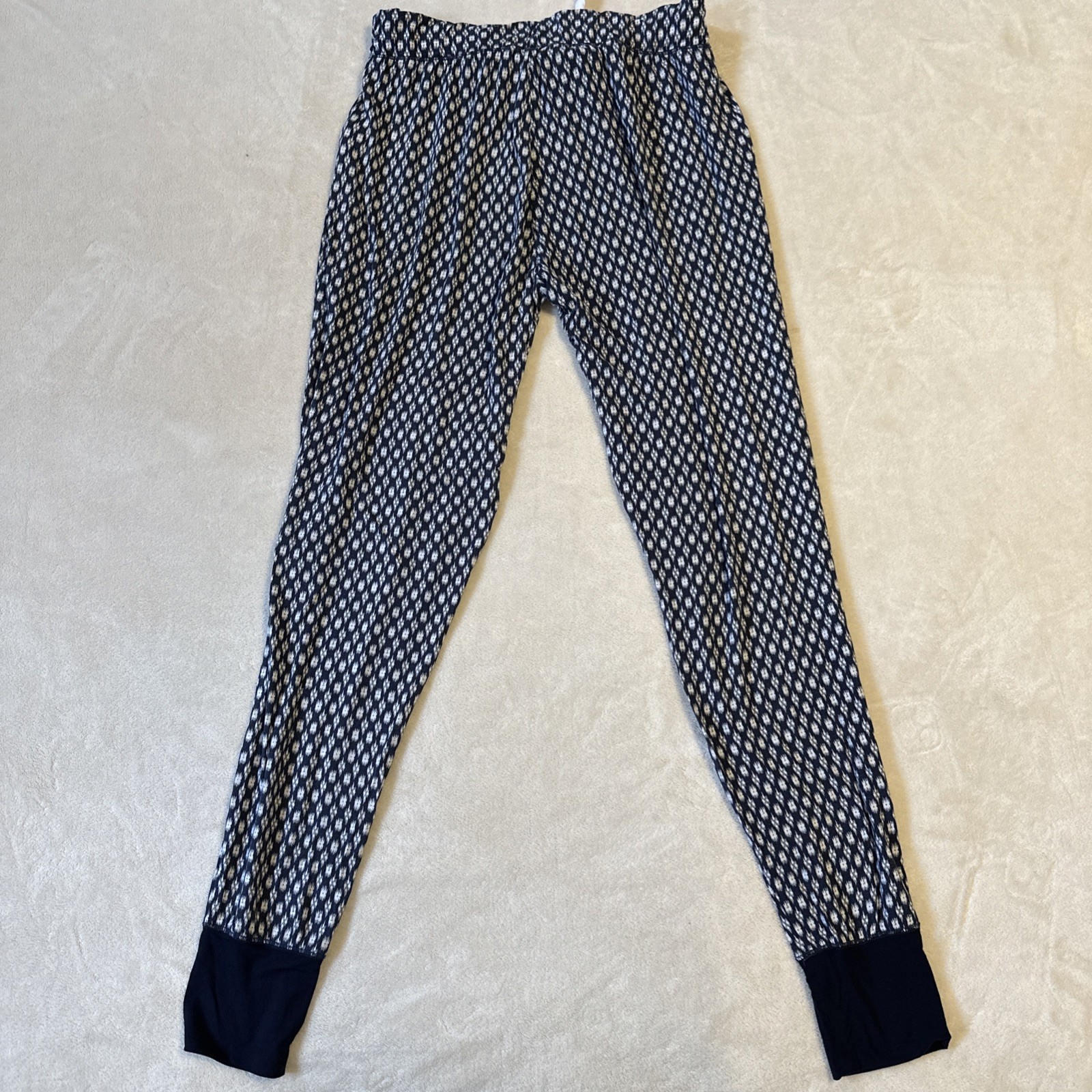 GAP Modal Pajama Joggers Medium Ikat Bloom Night Blue White Soft - photo 4