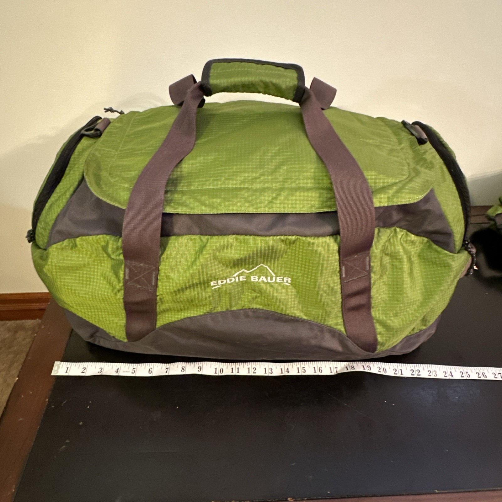 Eddie Bauer Duffle Bag Green Gray Expedition 24 Ripstop Nylon We - photo 2