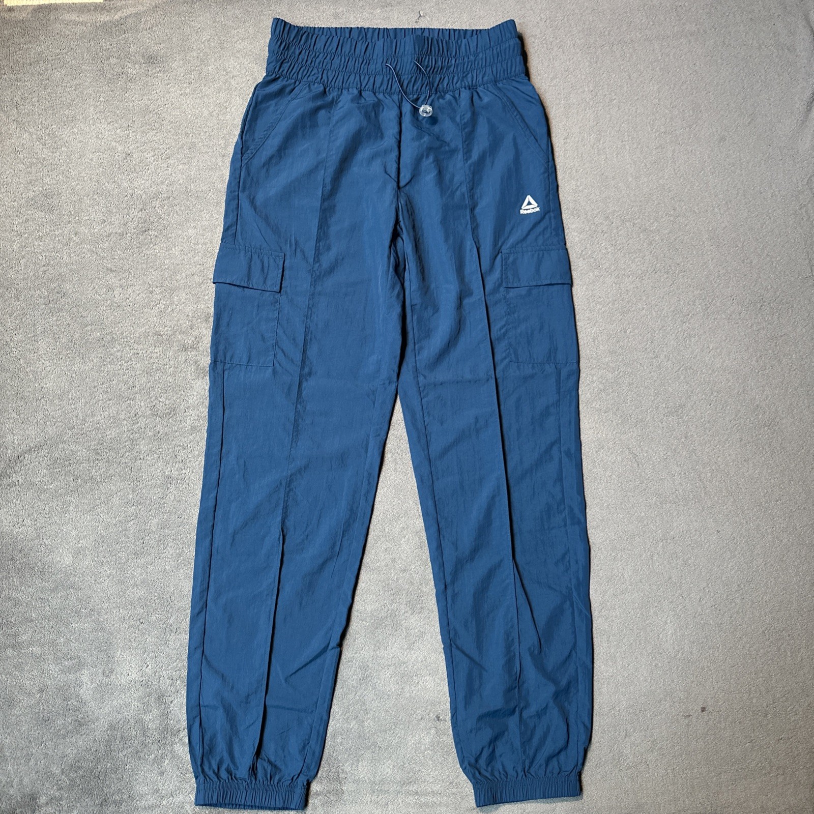 REEBOK Women's XS Athletic Pants High Rise Cargo Jogger Dark Tea
