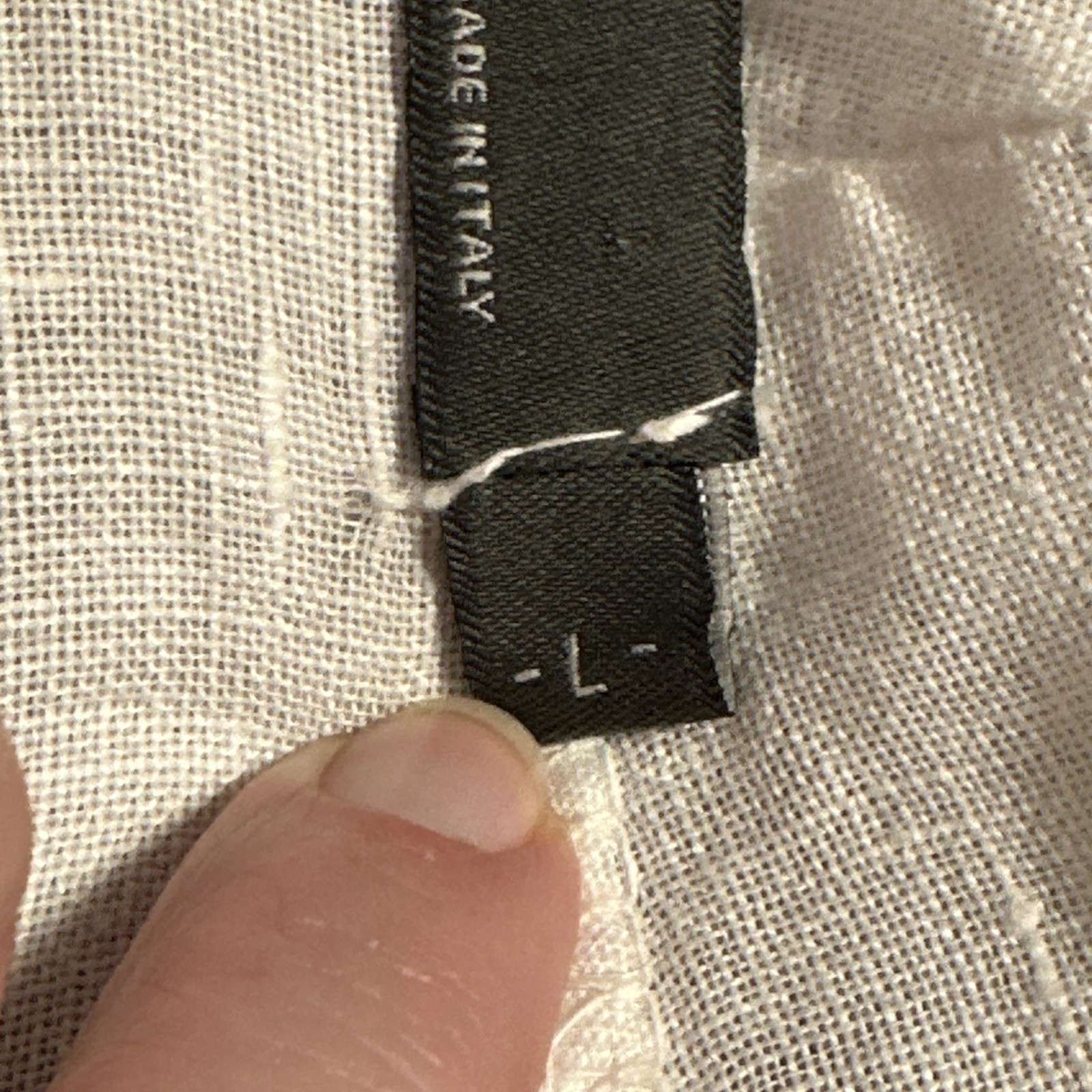 100% Linen Open Shirt Cover Duster White Large PURO LINO Made In - photo 3
