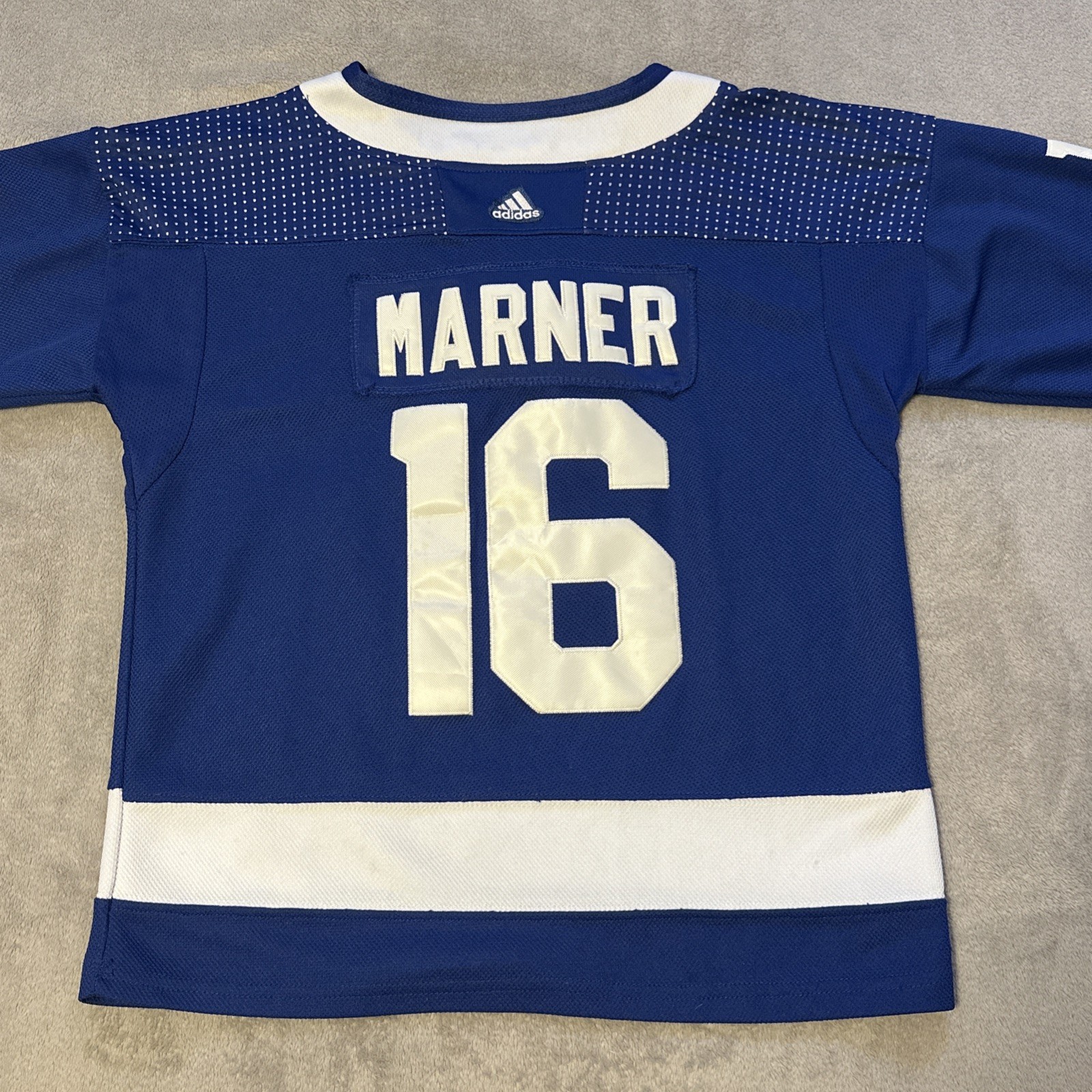 Youth Toronto Maple Leafs Blue Home Jersey Size L/XL Marner Adid - photo 3
