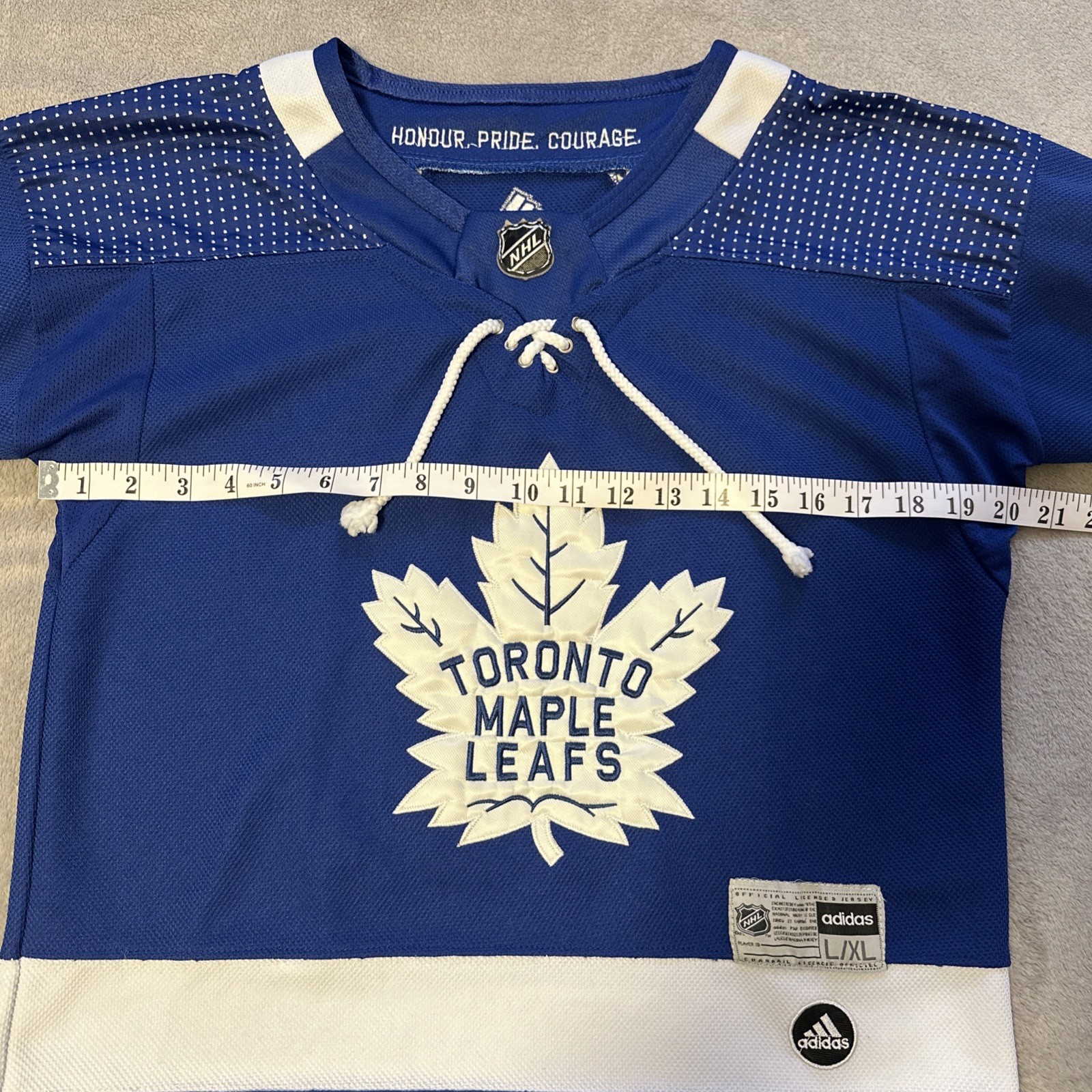Youth Toronto Maple Leafs Blue Home Jersey Size L/XL Marner Adid - photo 4