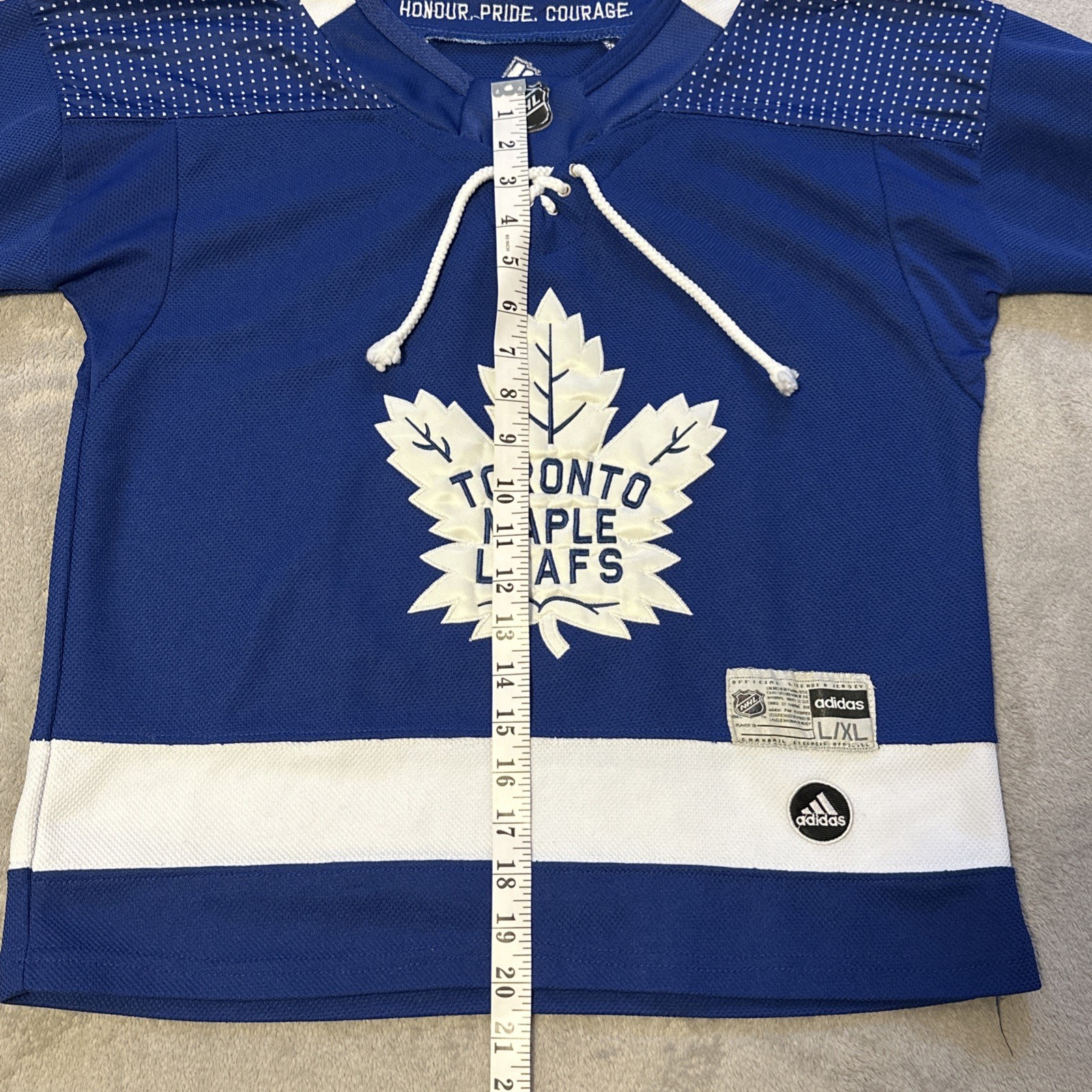 Youth Toronto Maple Leafs Blue Home Jersey Size L/XL Marner Adid - photo 5