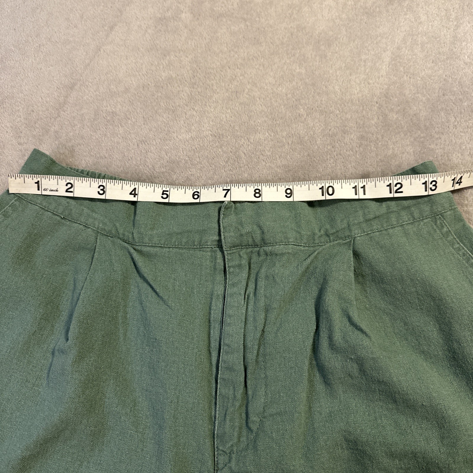 7 For All Mankind Linen Cargo Pants Womens M Green - photo 4