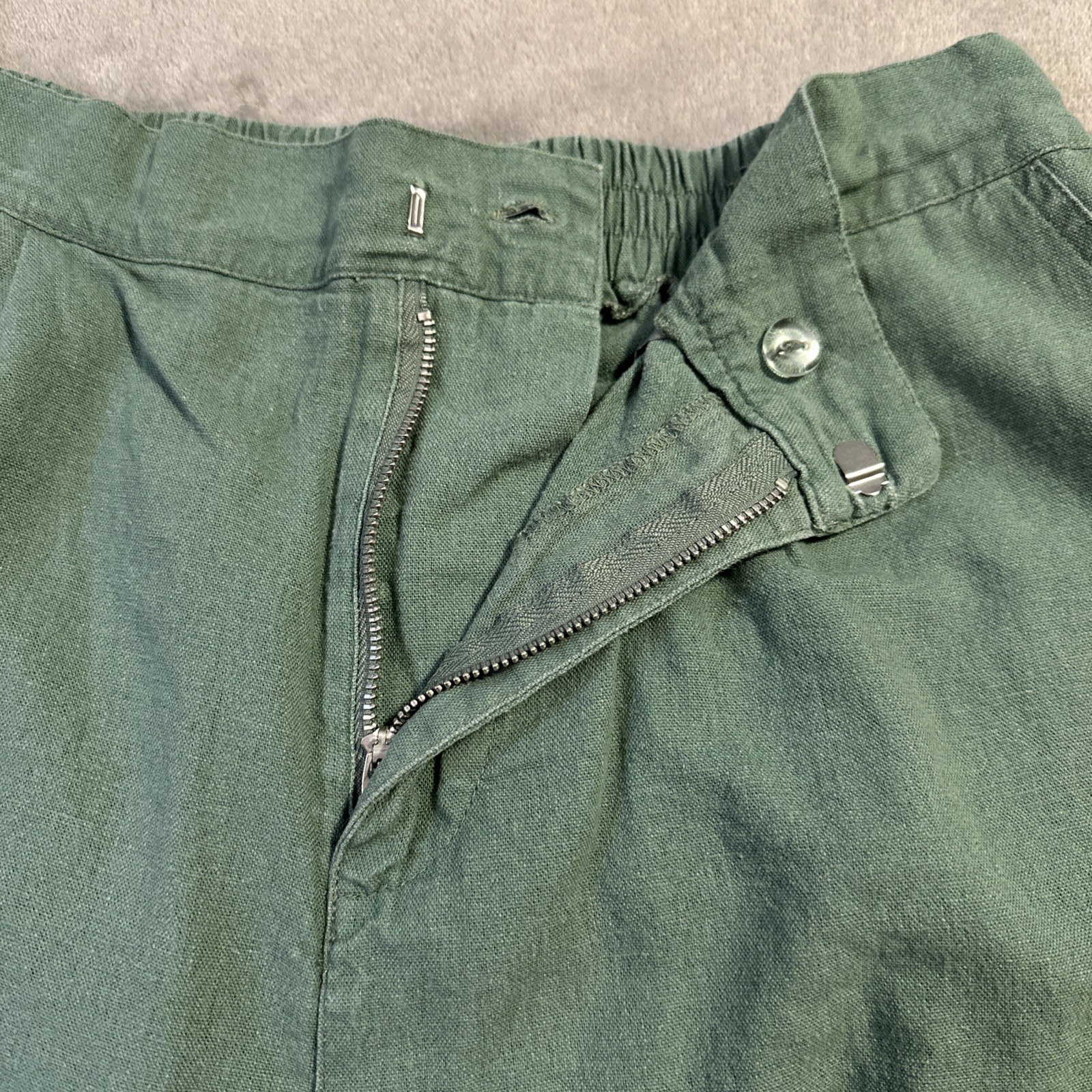 7 For All Mankind Linen Cargo Pants Womens M Green - photo 5