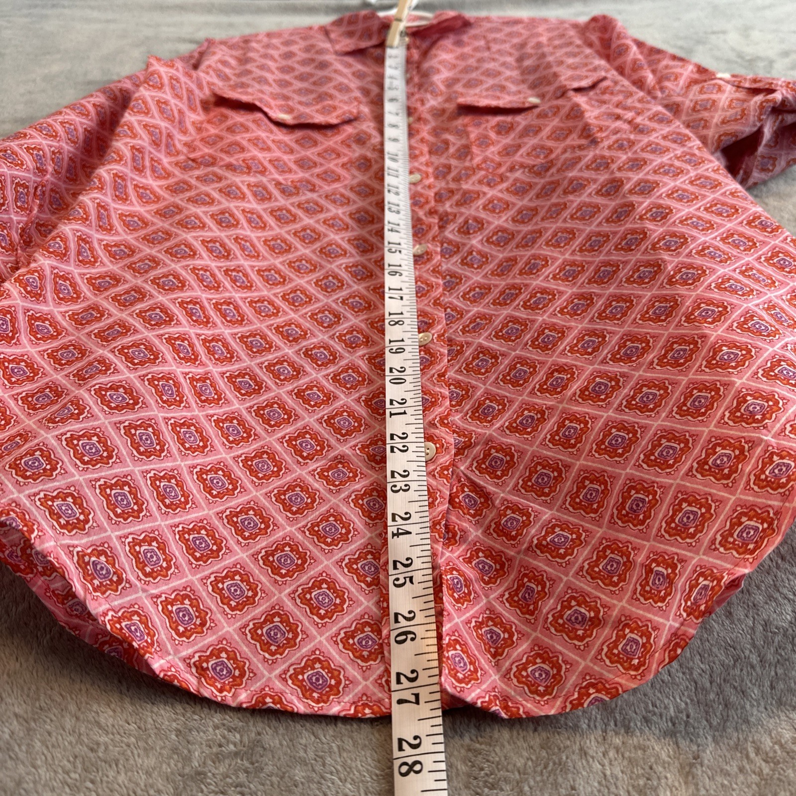 Mahogany Rita Shirt Medium NWT Pink Western Boho Button Geometri - photo 5